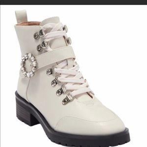 Nanette Nanette Lepore Women’s‎ IRINA Combat Ankle Boots ivory size 9